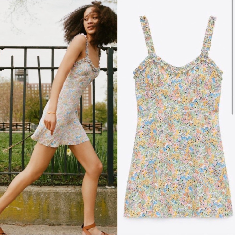 Zara Floral mini dress